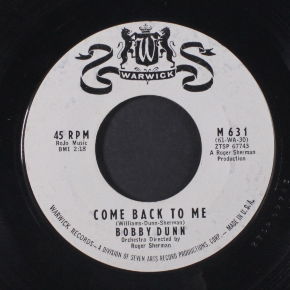 nobody but you / come back to me by BOBBY DUNN