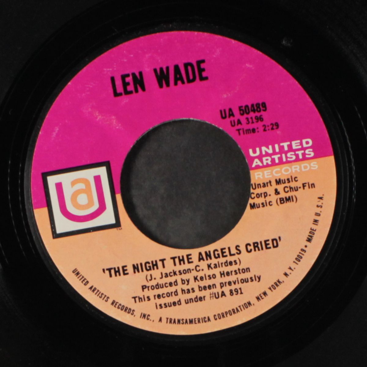 the night the angels cried / don't put me on by LEN WADE