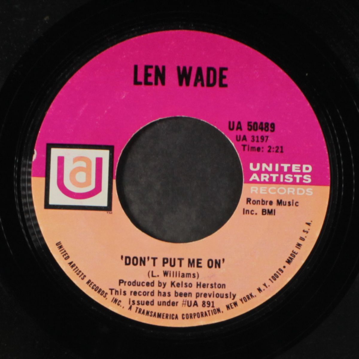 the night the angels cried / don't put me on by LEN WADE