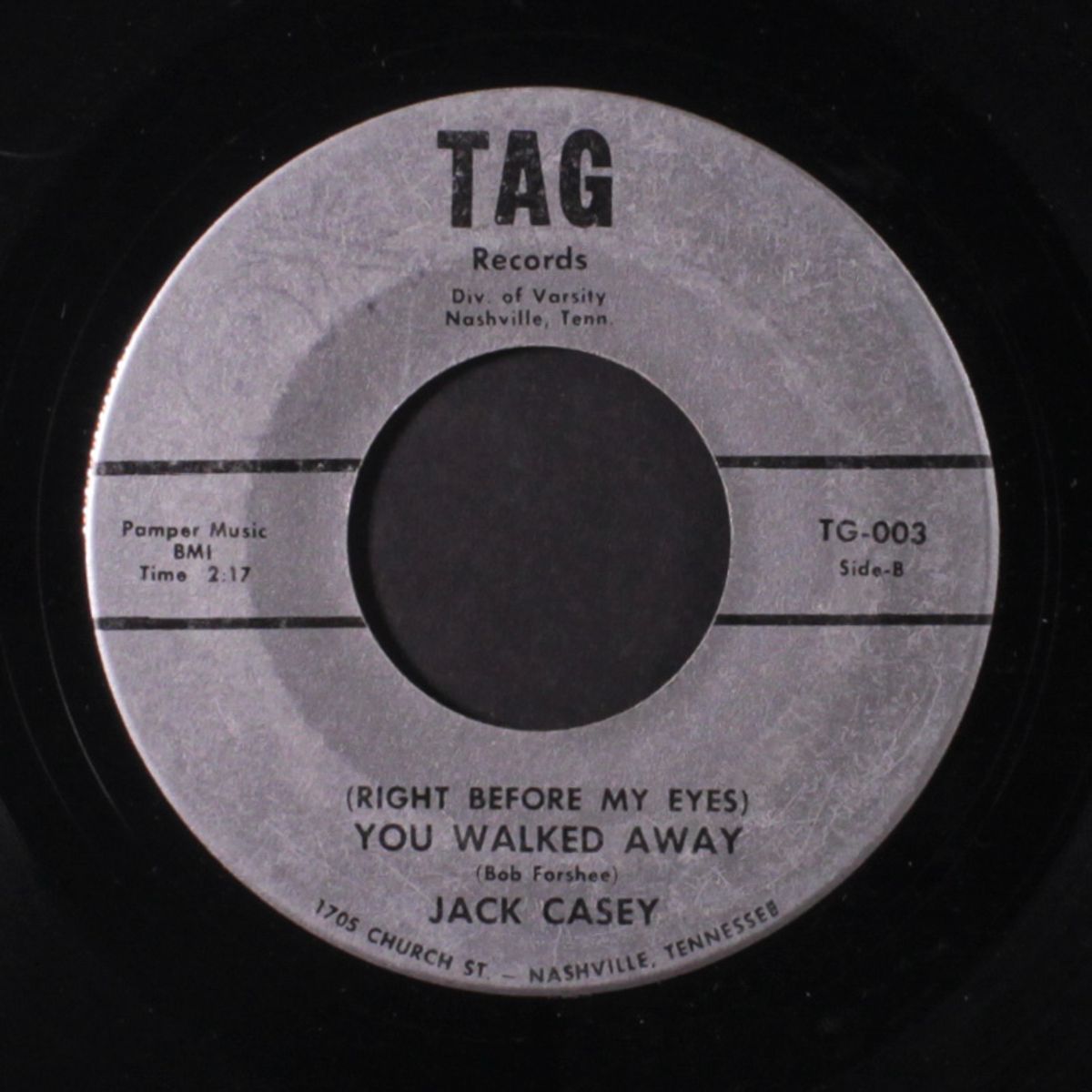 willie's ride / right before my eyes you walked away by JACK CASEY