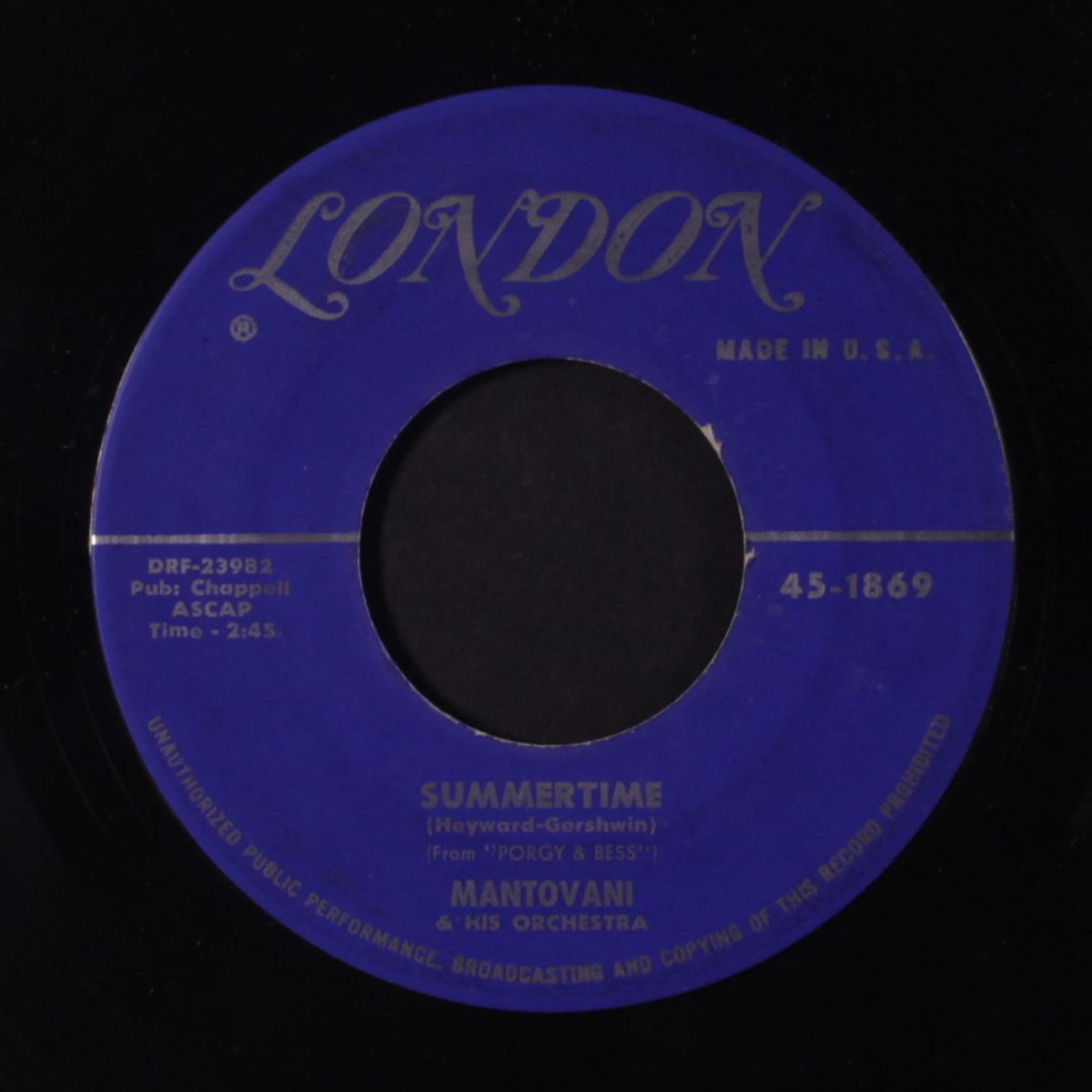 summertime / this nearly was mine by MANTOVANI