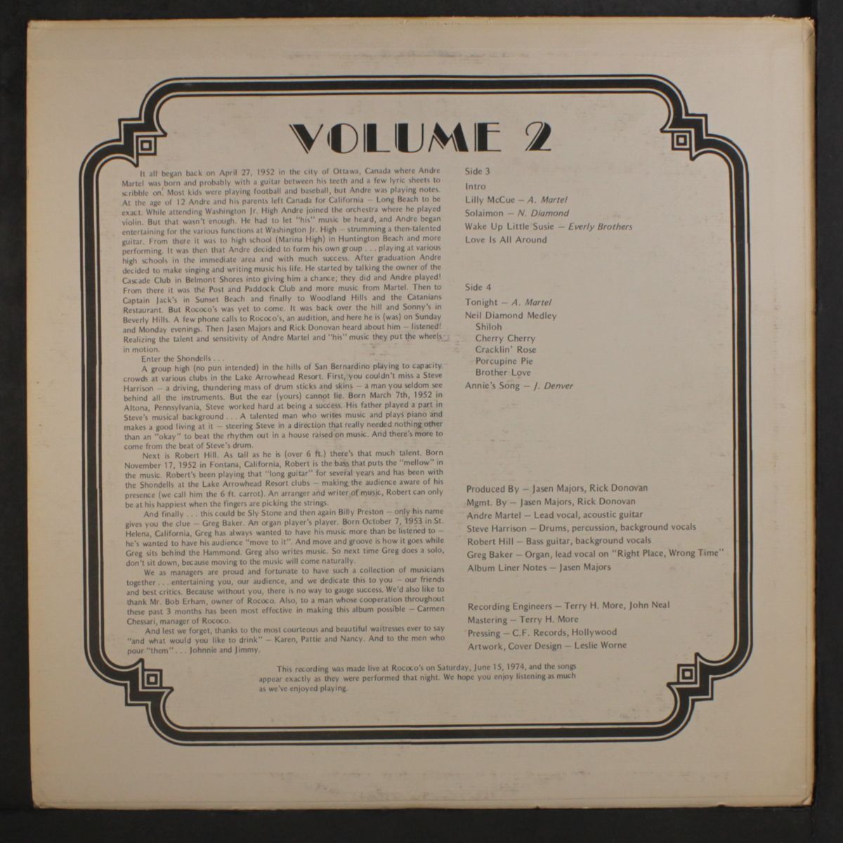 volume 2 by ANDRE MARTEL & SHONDELLS