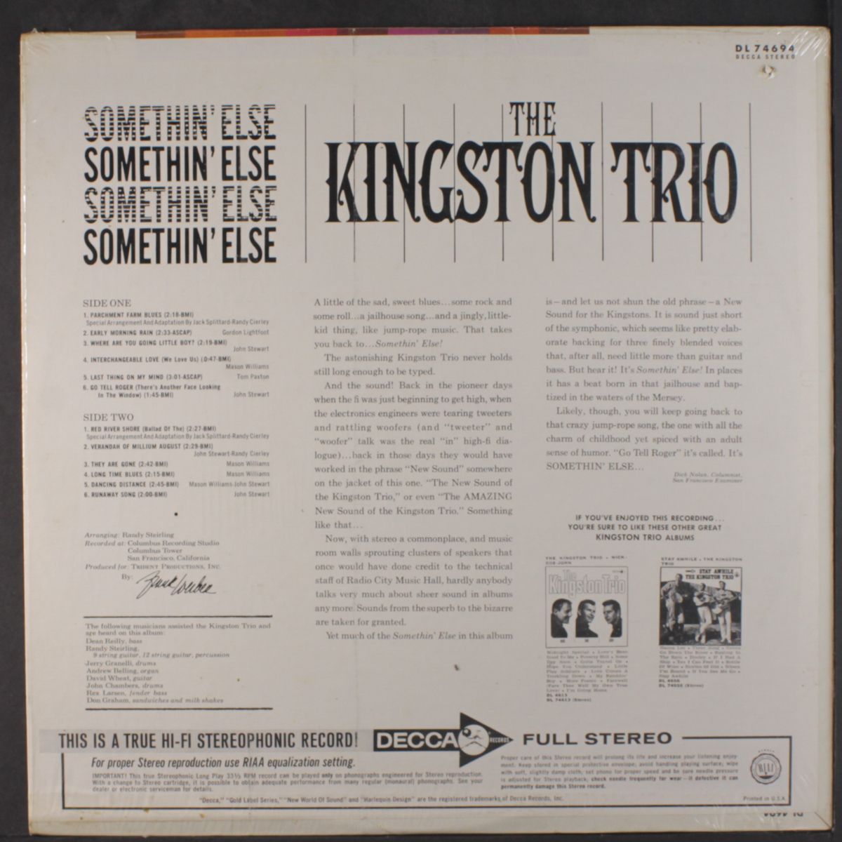 somethin' else by KINGSTON TRIO