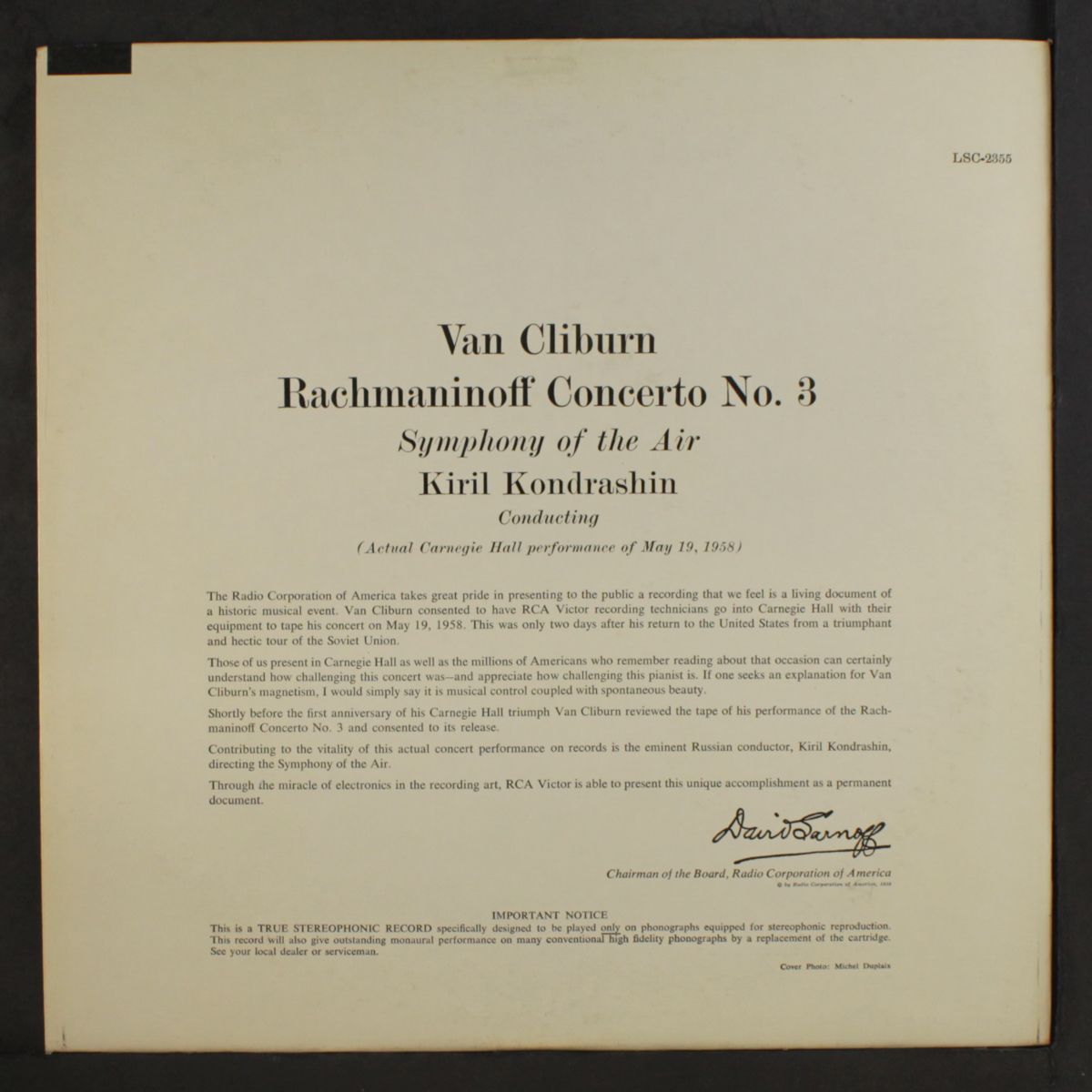 rachmaninoff: concerto no.3 by VAN CLIBURN