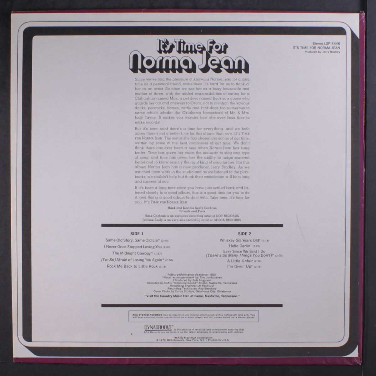 it's time for by NORMA JEAN