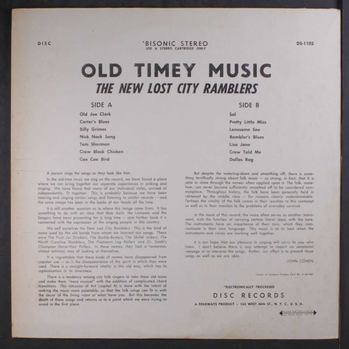 old timey music by NEW LOST CITY RAMBLERS