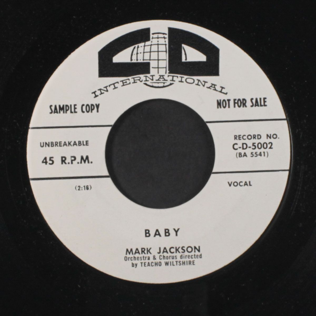 baby / there goes my heart again by MARK JACKSON