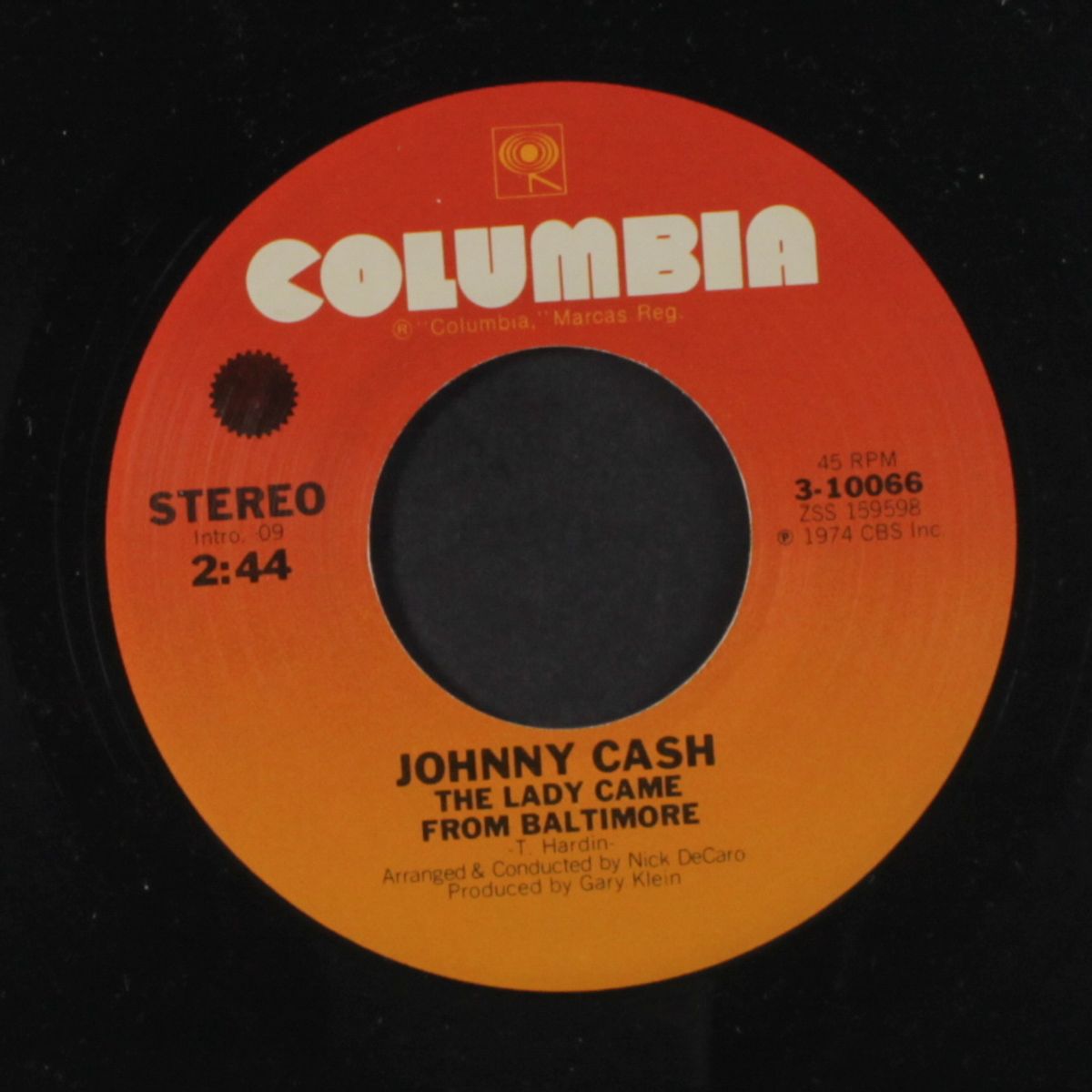 the lady came from baltimore / lonesome to the bone by CASH