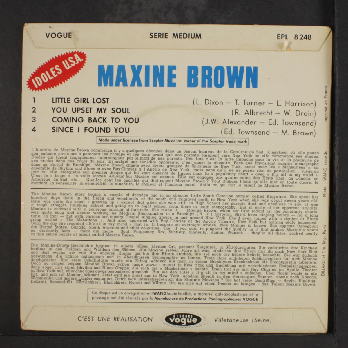 little girl lost by MAXINE BROWN