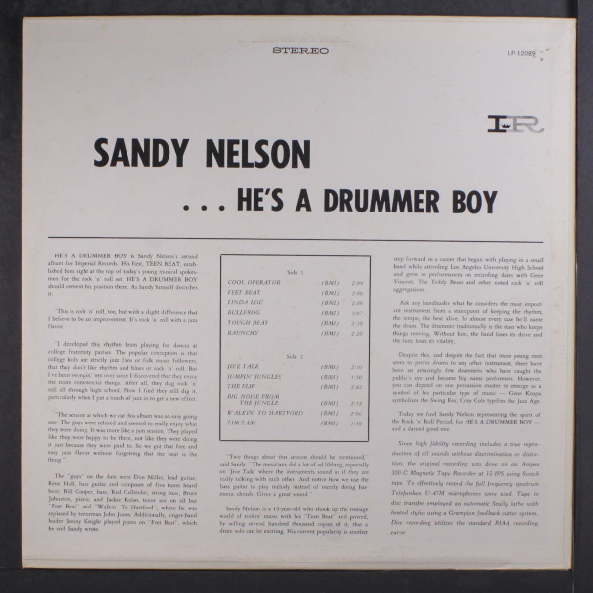 he's a drummer boy by SANDY NELSON