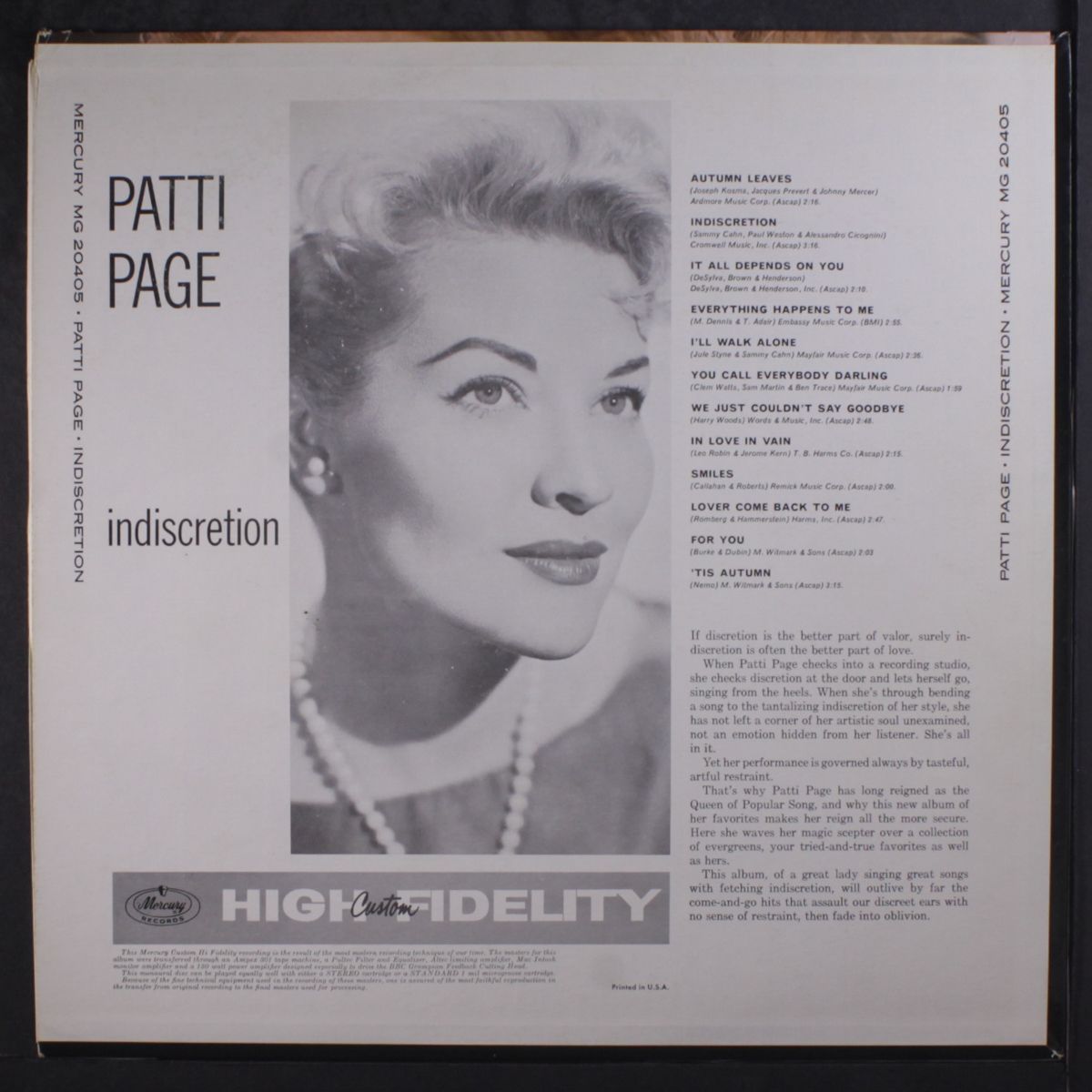 indiscretion by PATTI PAGE