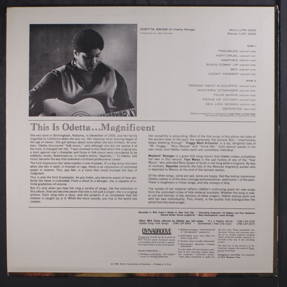 sings of many things by ODETTA