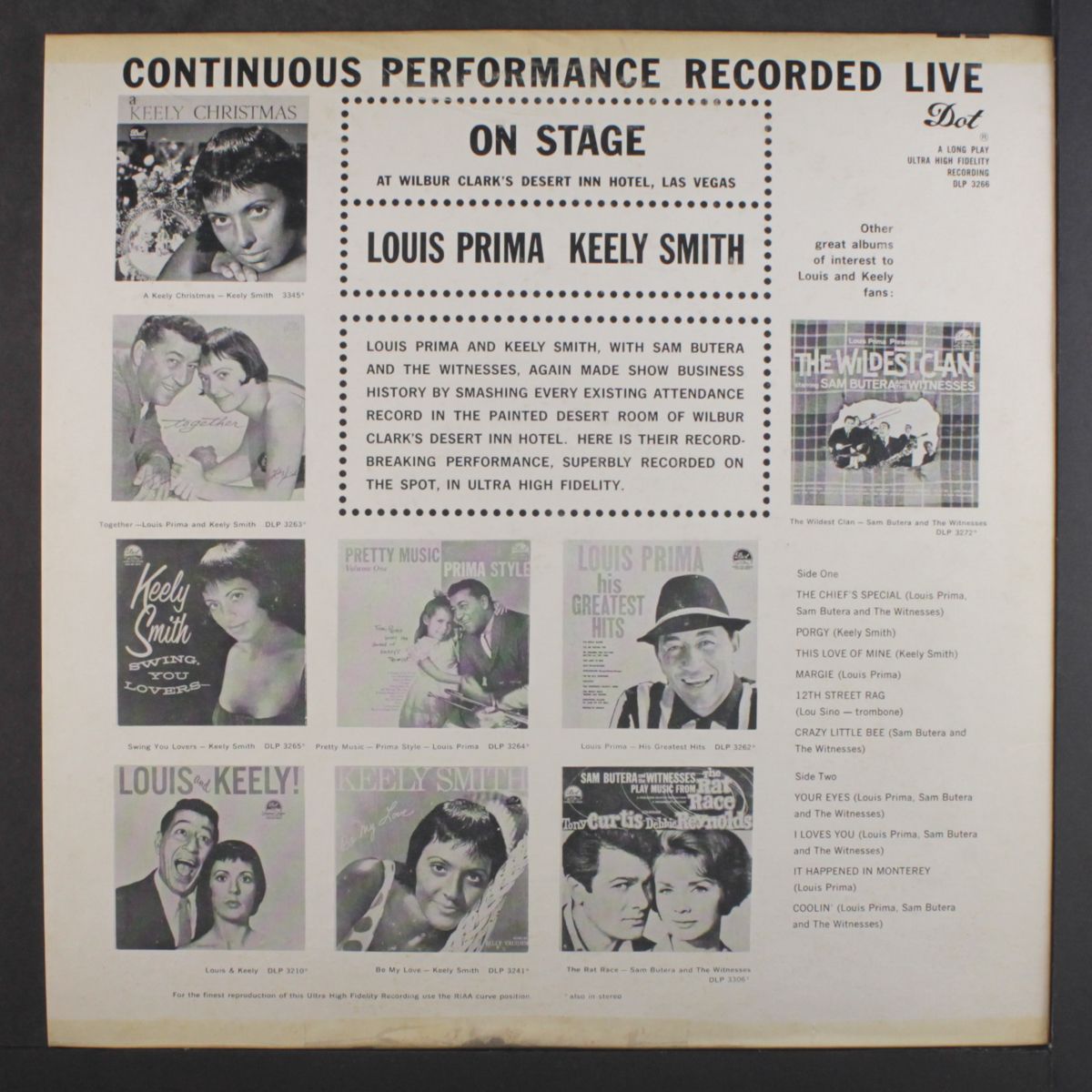 on stage by LOUIS PRIMA & KEELY SMITH