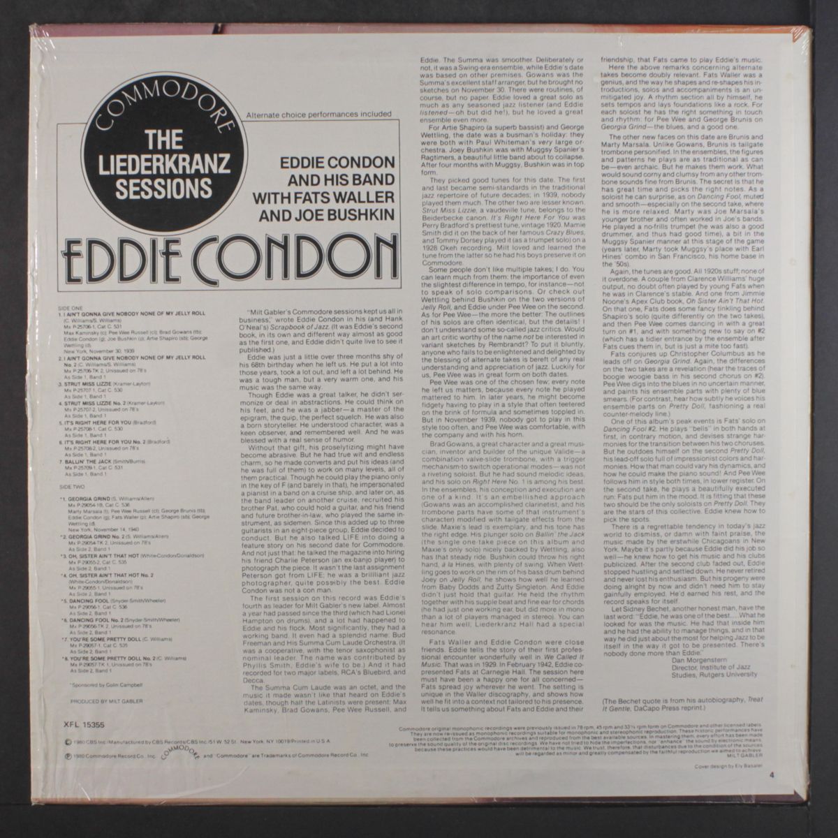 the liederkranz sessions by EDDIE CONDON