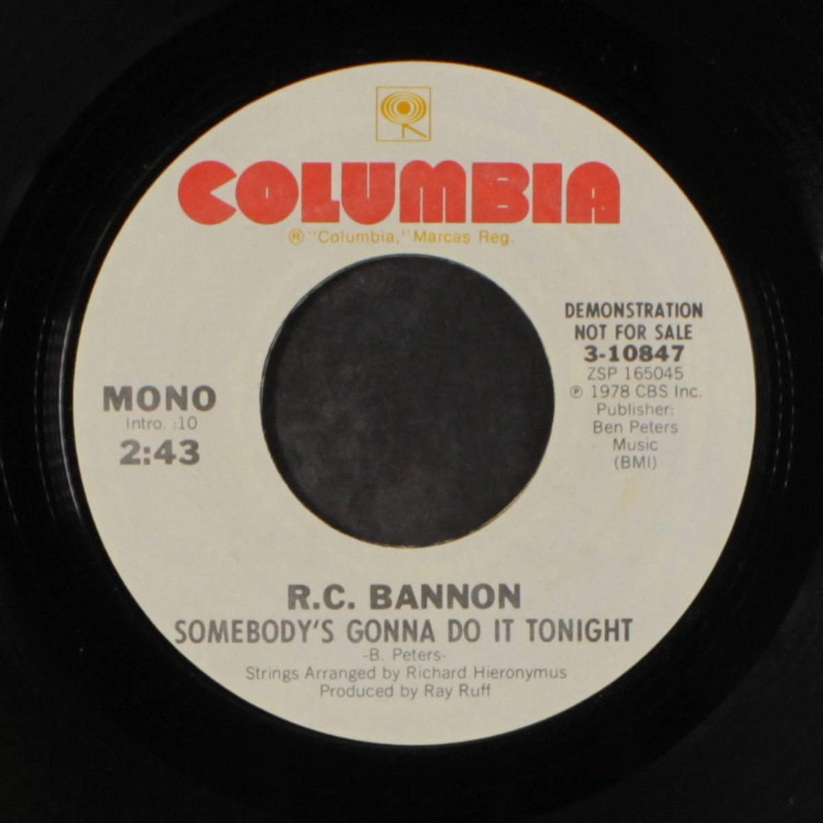 somebody's gonna do it tonight / mono by R.C. BANNON