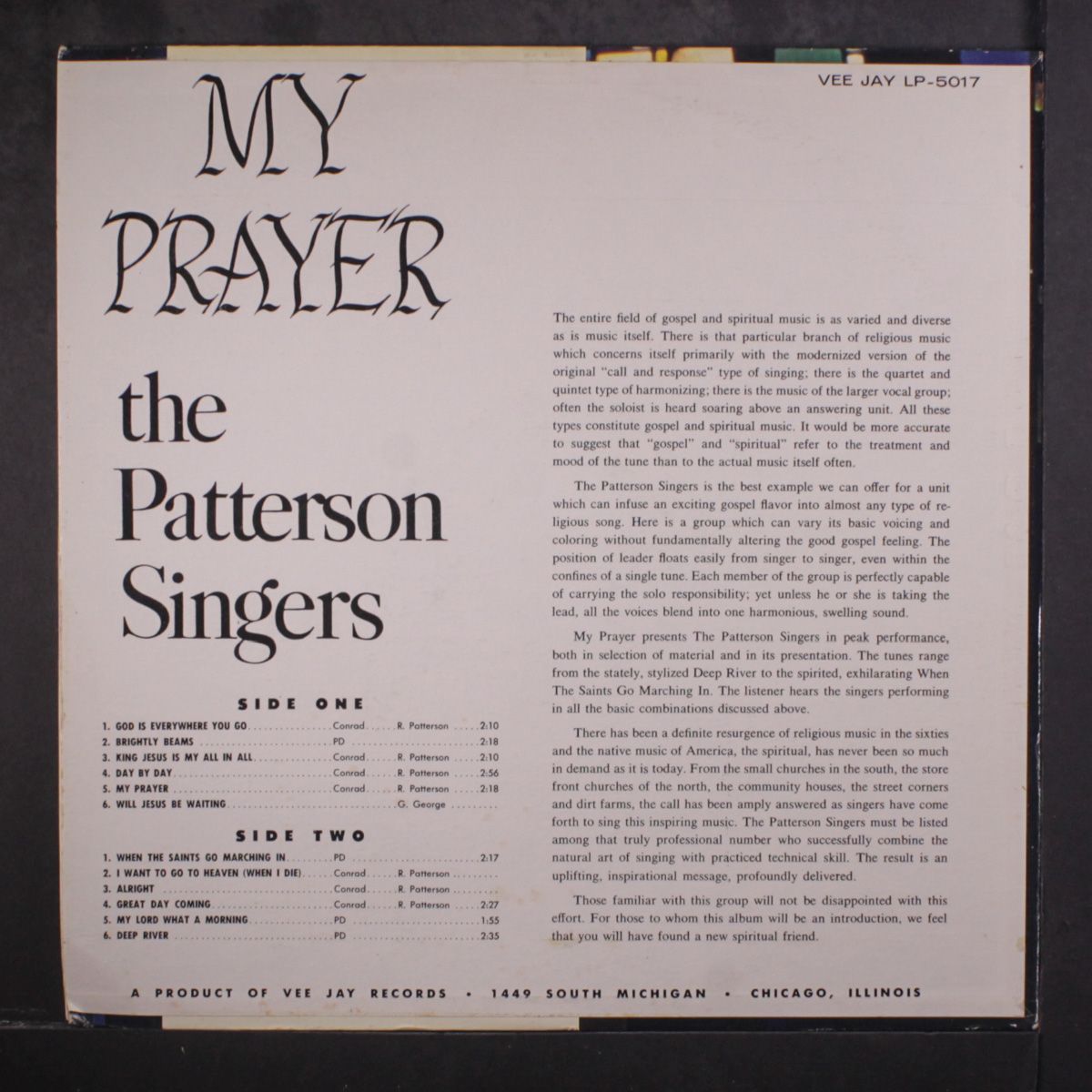 my prayer by PATTERSON SINGERS