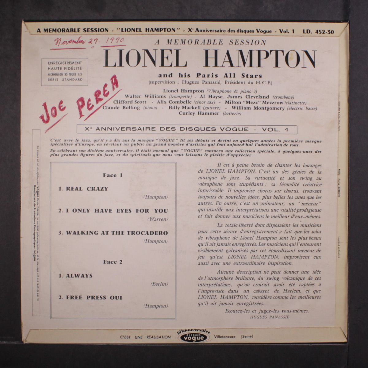 a memorable session by LIONEL HAMPTON