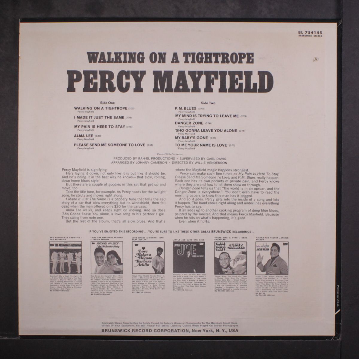 walking on a tightrope by PERCY MAYFIELD