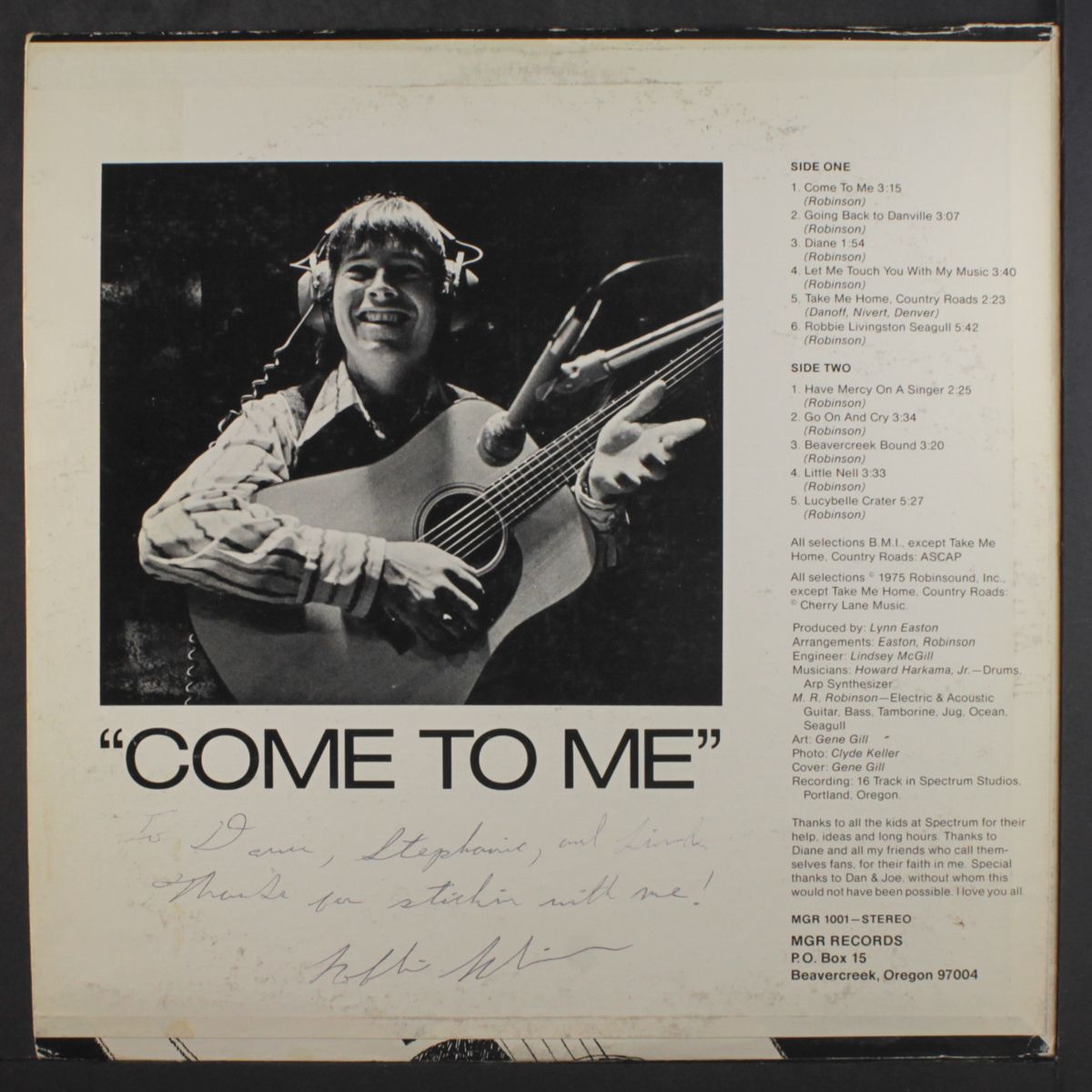 come to me by ROBBIE ROBINSON