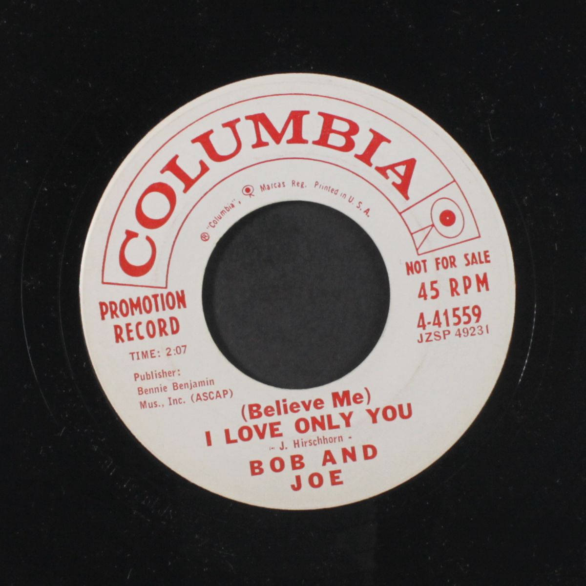 i love only you / i dropped in to say hello by BOB & JOE