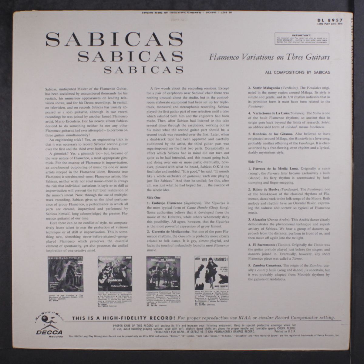 flamenco variations on three guitars by SABICAS