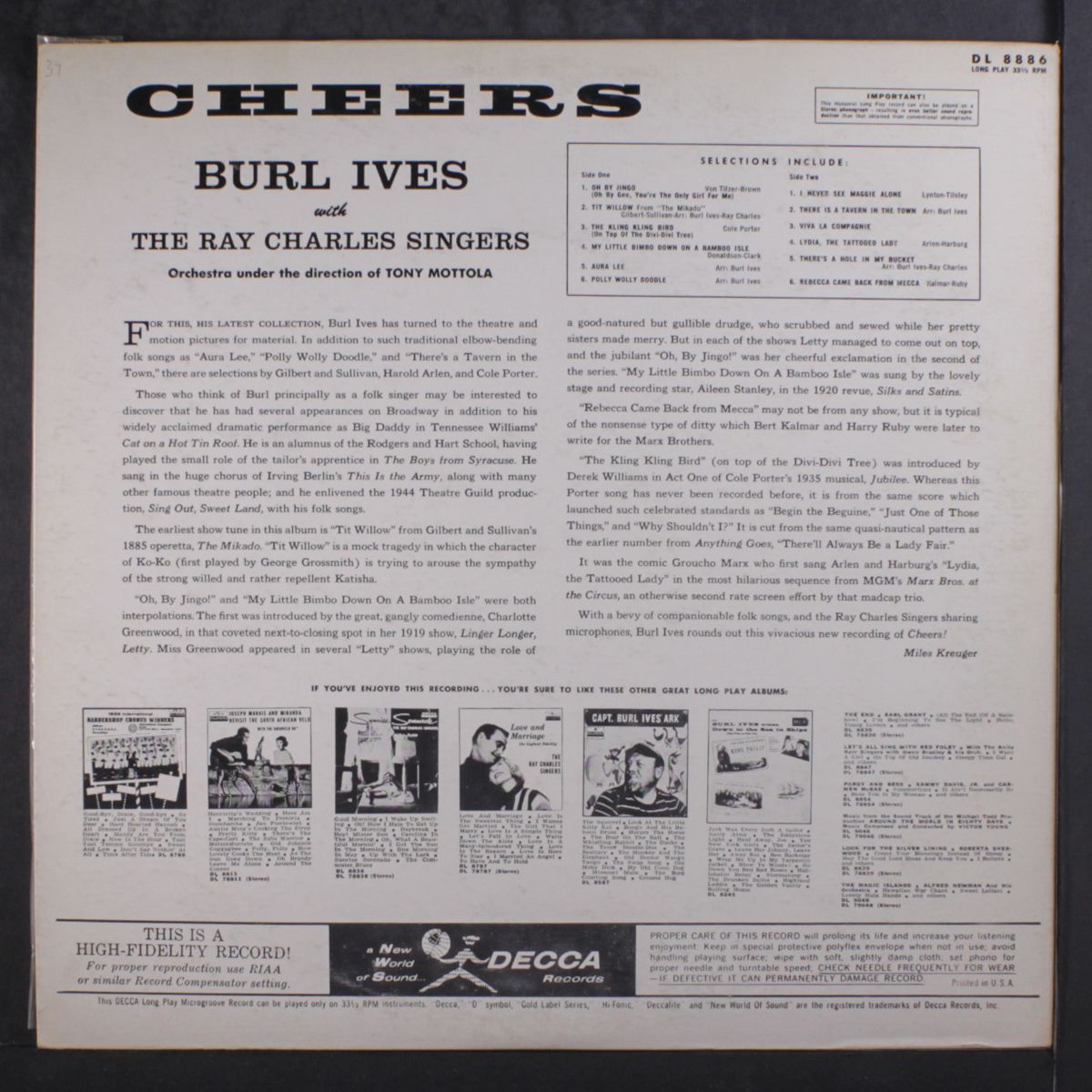 cheers by BURL IVES