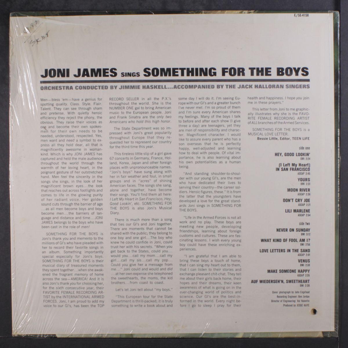 sings something for the boys by JONI JAMES
