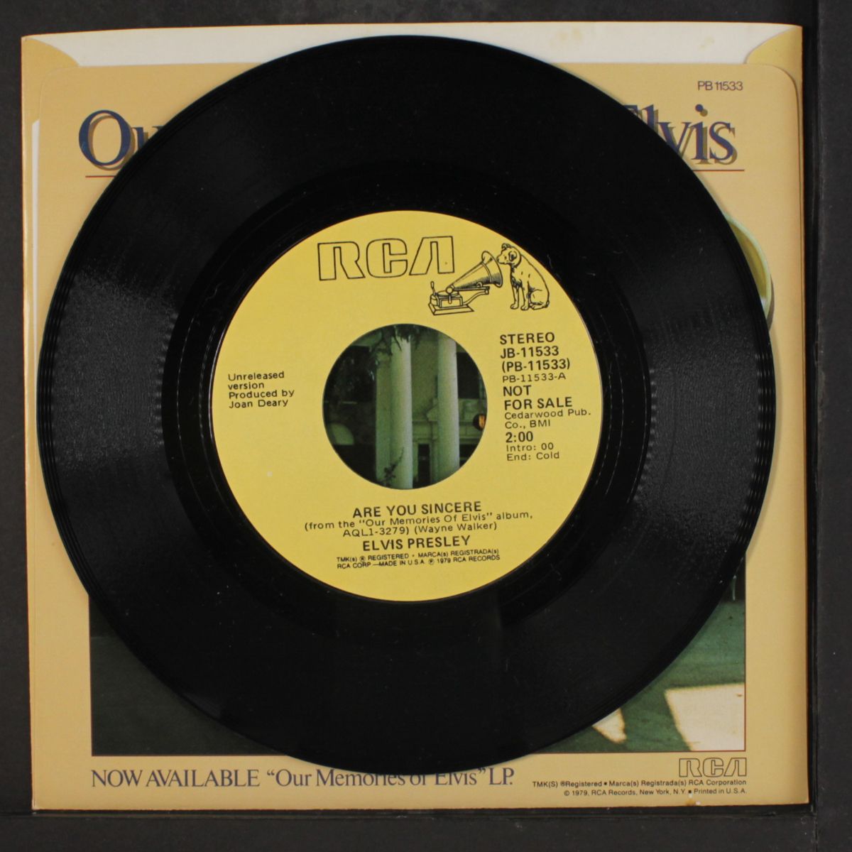 are you sincere / solitaire by ELVIS PRESLEY