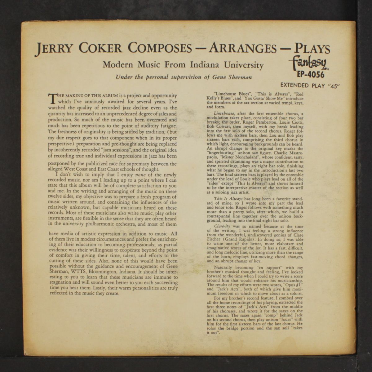 modern music from indiana university by JERRY COKER