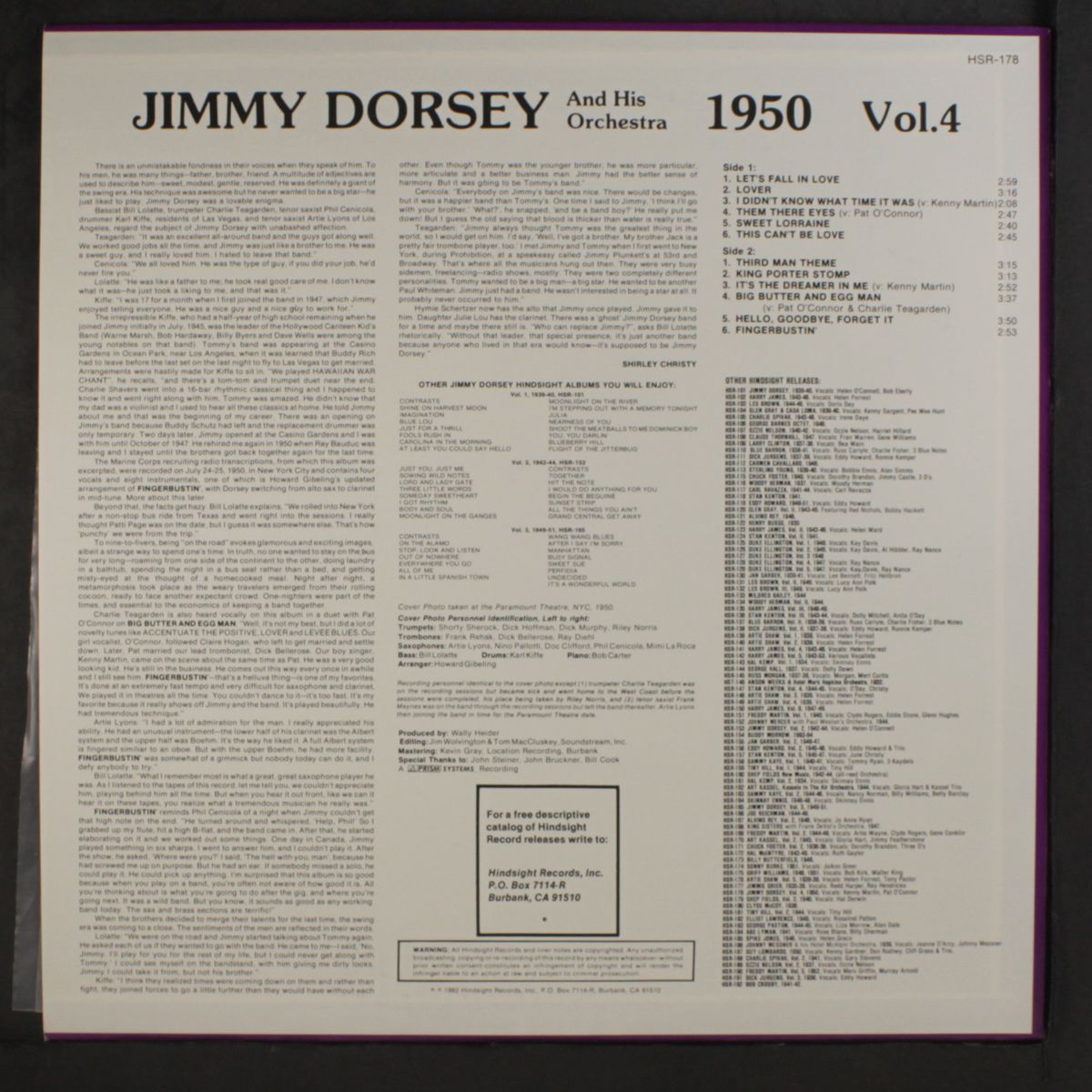 the uncollected vol. 4, 1950 by JIMMY DORSEY