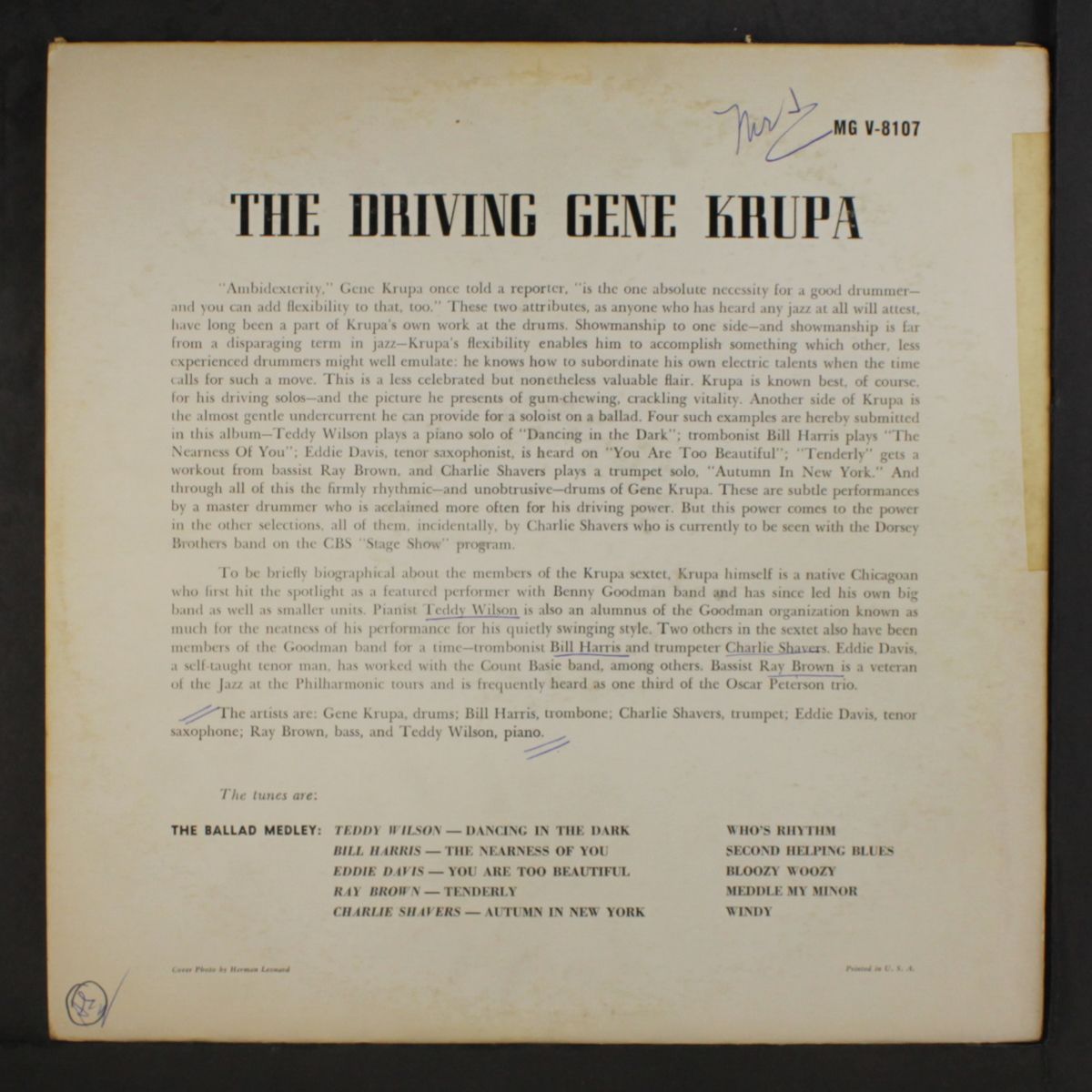 the driving by GENE KRUPA