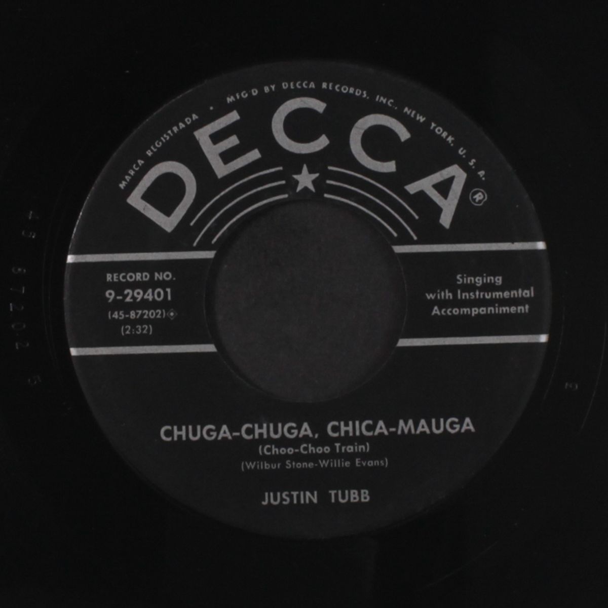 i gotta go get my baby / chuga-chuga, chica-mauga by JUSTIN TUBB