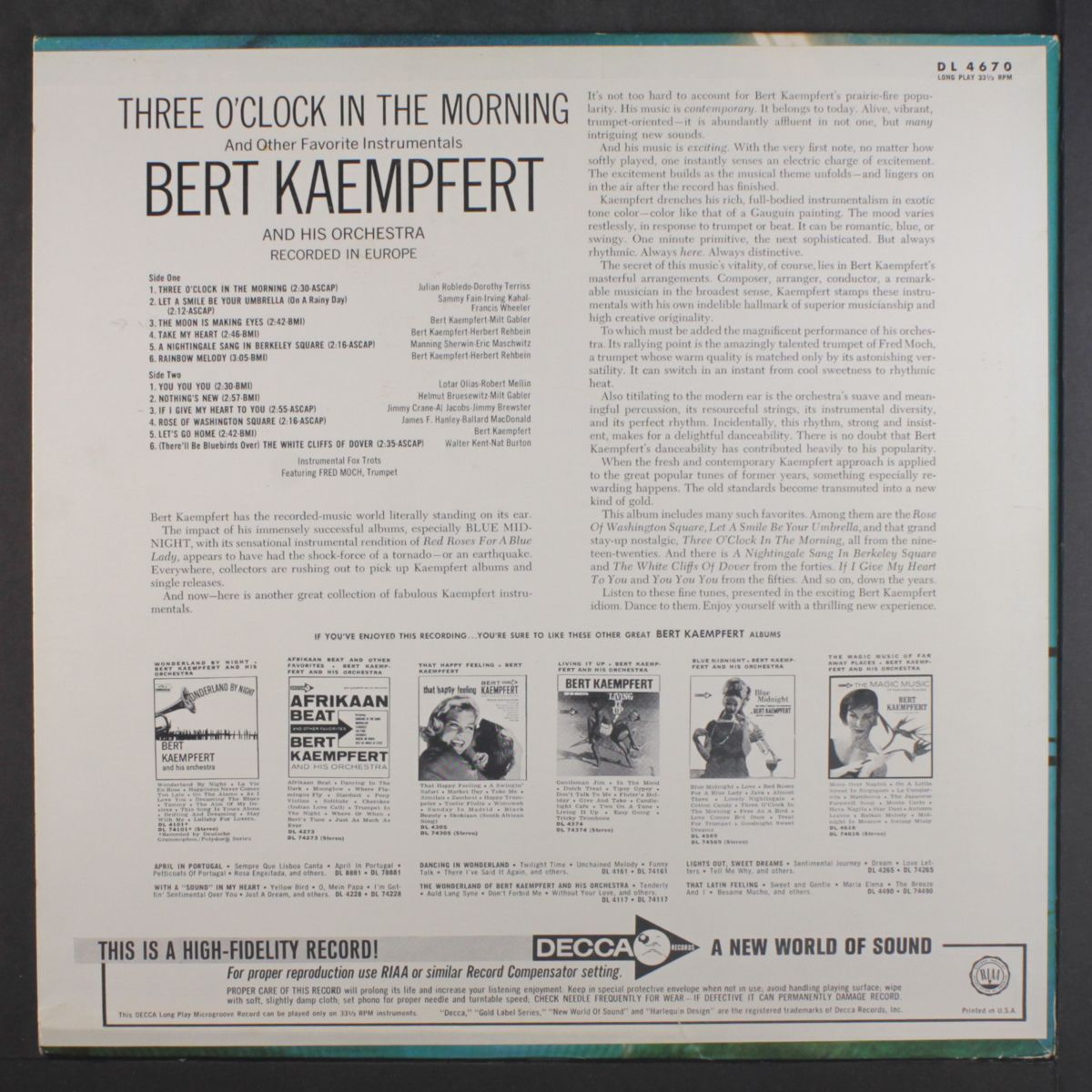 three o'clock in the morning by BERT KAEMPFERT