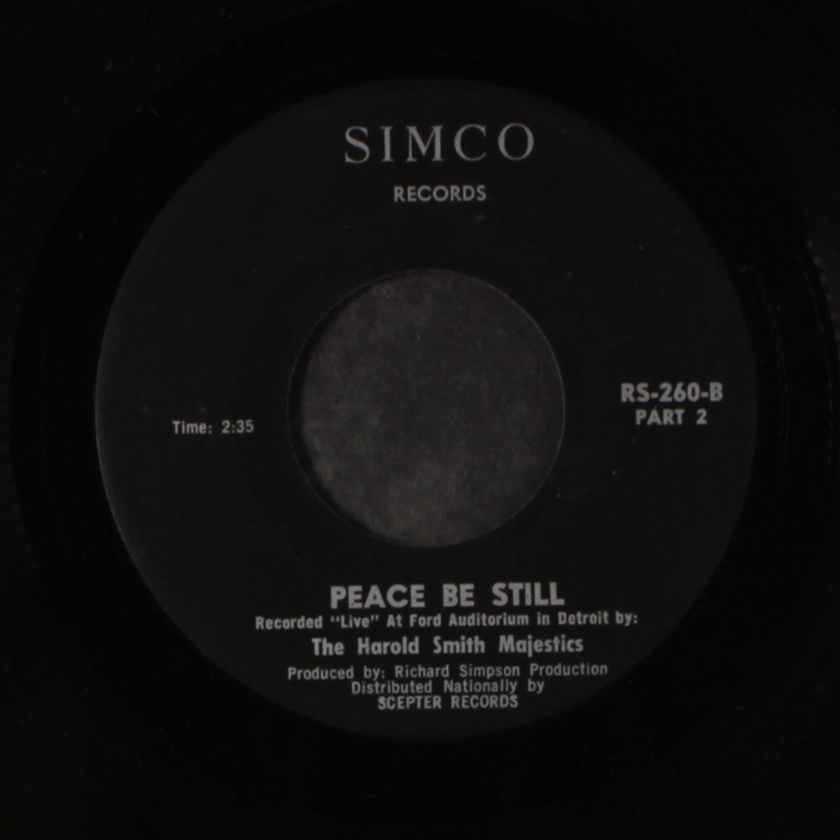 peace be still by HAROLD SMITH MAJESTICS