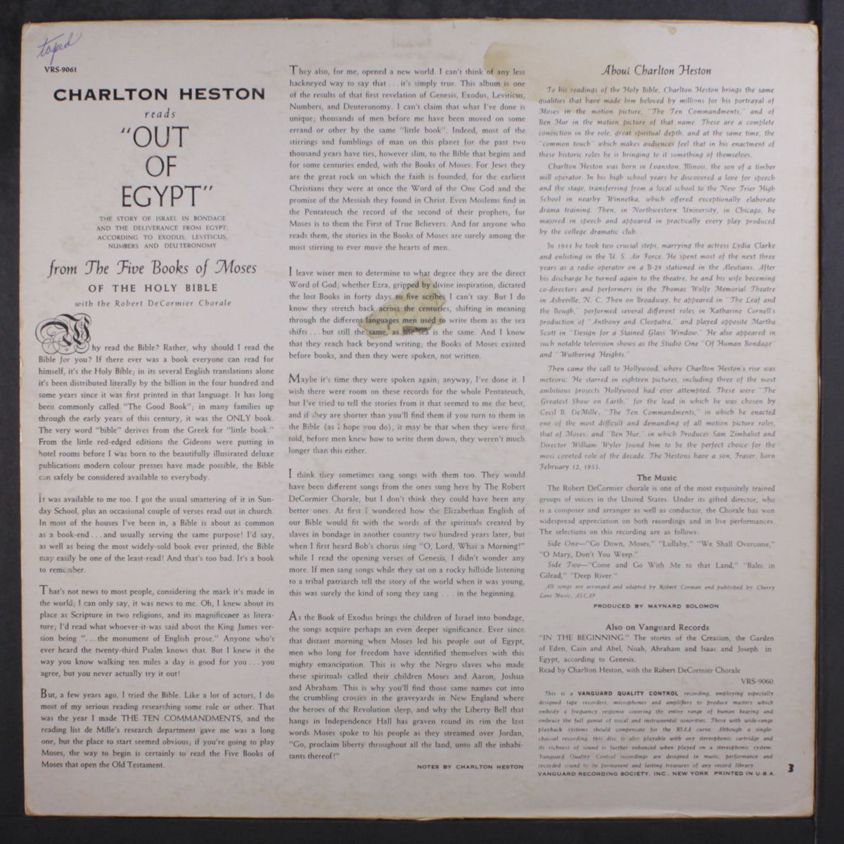 out of egypt by CHARLTON HESTON