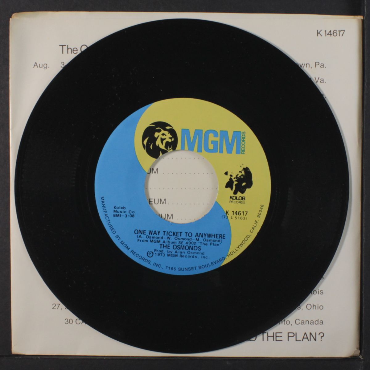 let me in / one way ticket to anywhere by OSMONDS