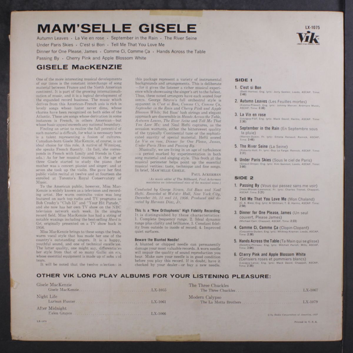 mam'selle giselle by GISELE MACKENZIE