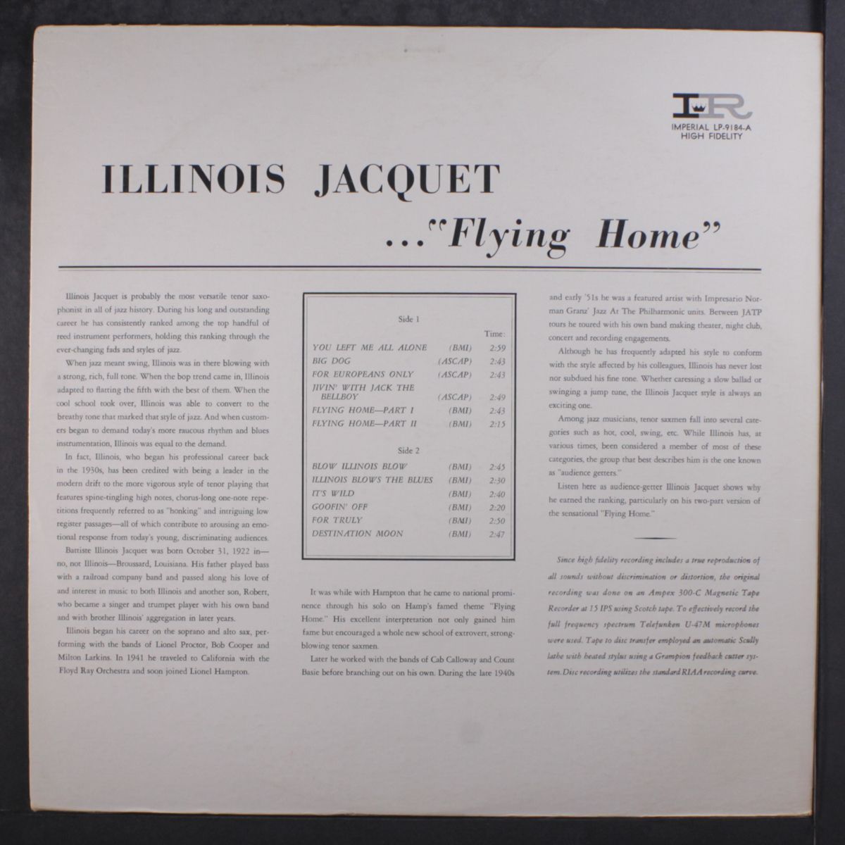 flying home by ILLINOIS JACQUET