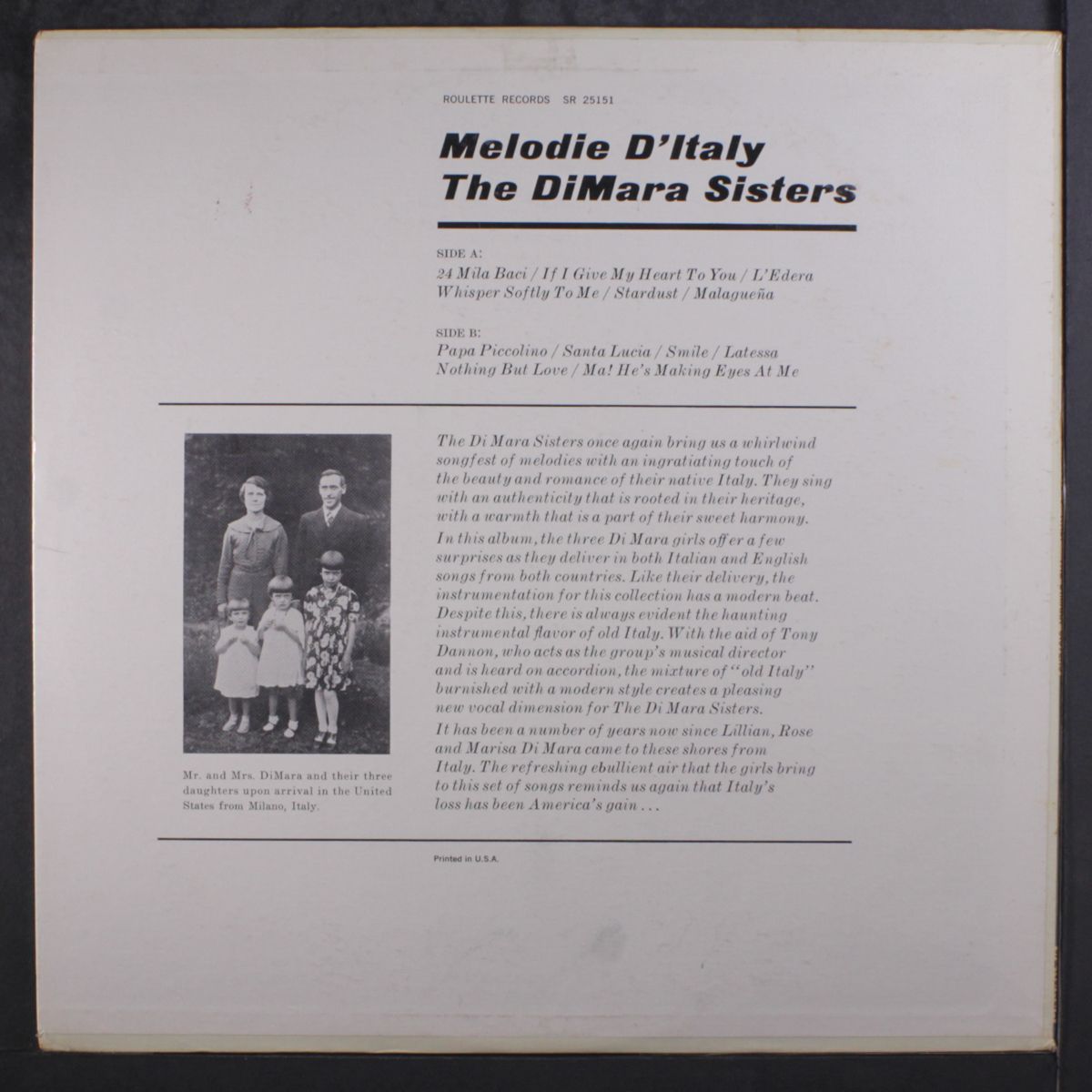 melodie d'italy by DI MARA SISTERS