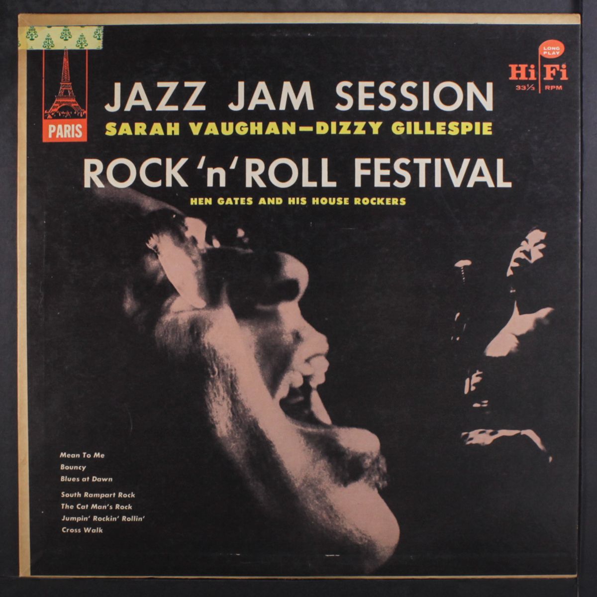 jazz jam session, rock 'n' roll festival by SARAH VAUGHAN, DIZZY GILLESPIE, HEN GATE