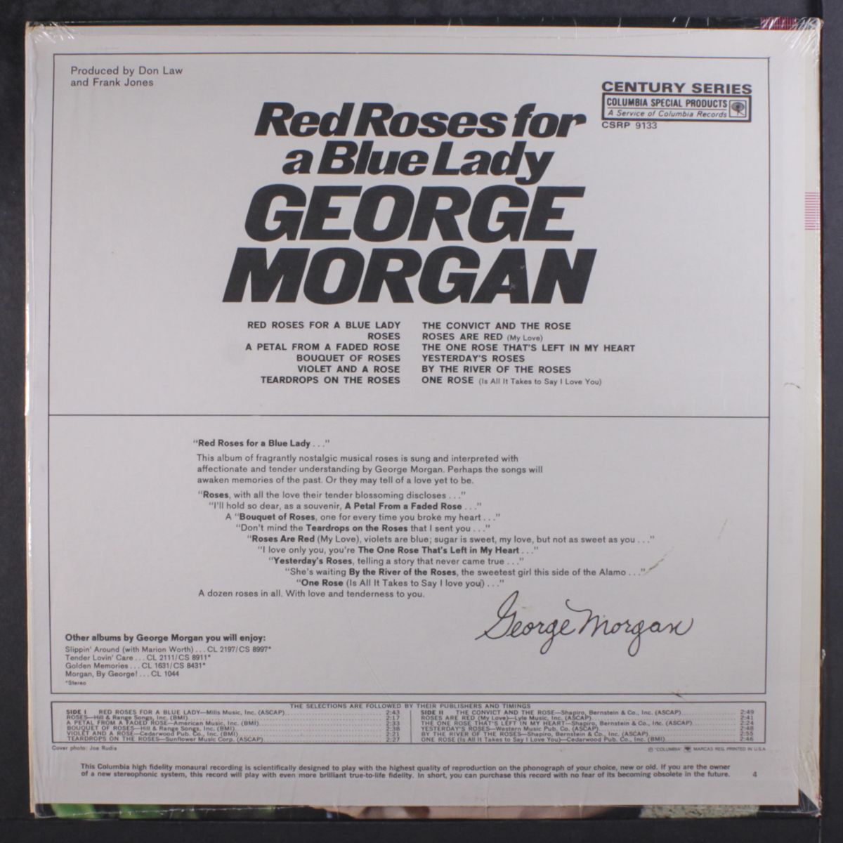 red roses for a blue lady by GEORGE MORGAN