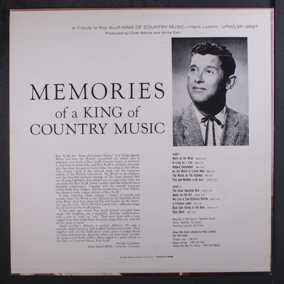 king of country music by HANK LOCKLIN