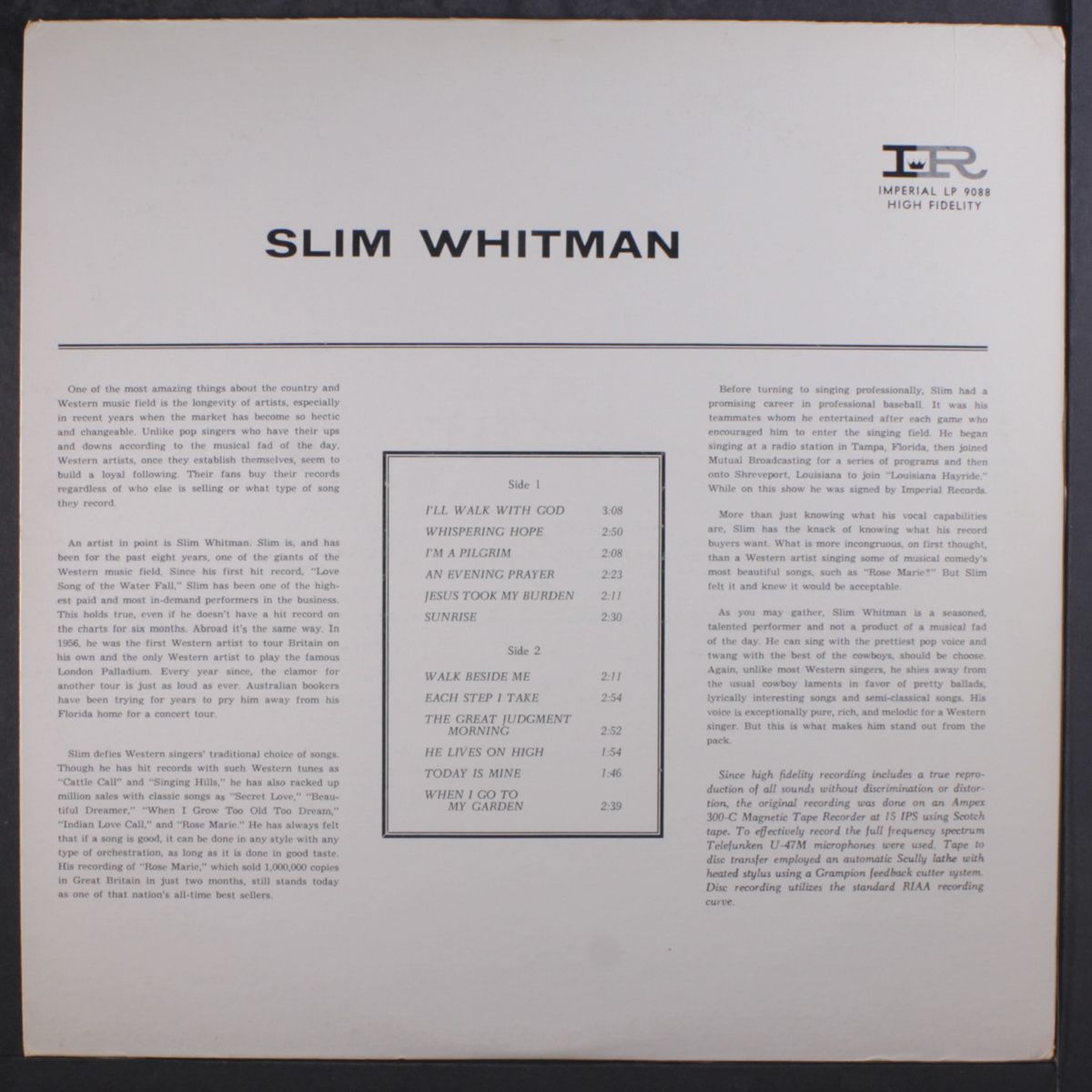 i'll walk with god by SLIM WHITMAN