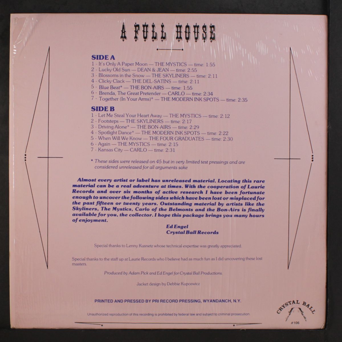 a full house from laurie records by VARIOUS