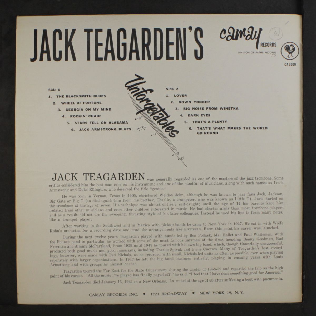 unforgetables by JACK TEAGARDEN
