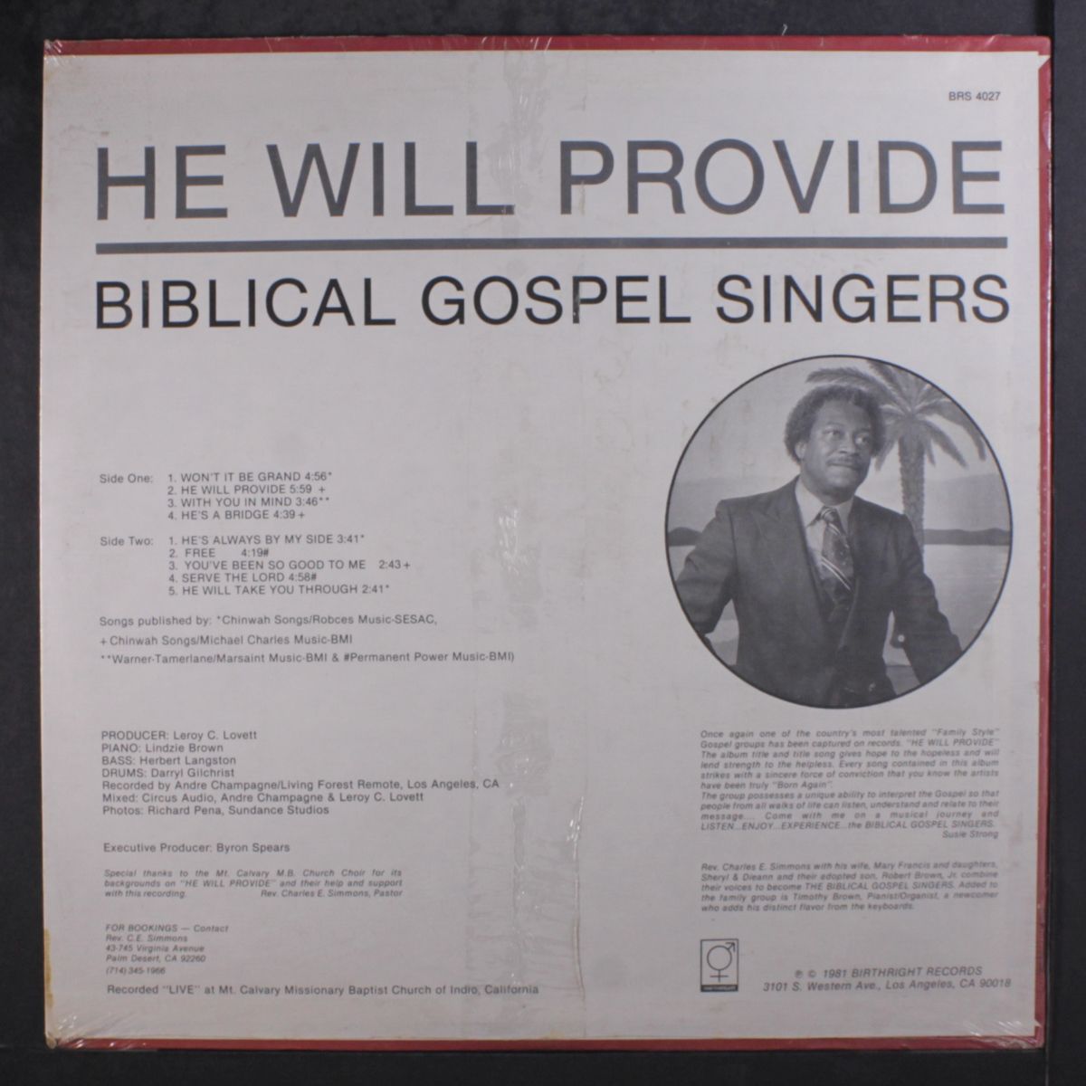 he will provide by BIBLICAL GOSPEL SINGERS