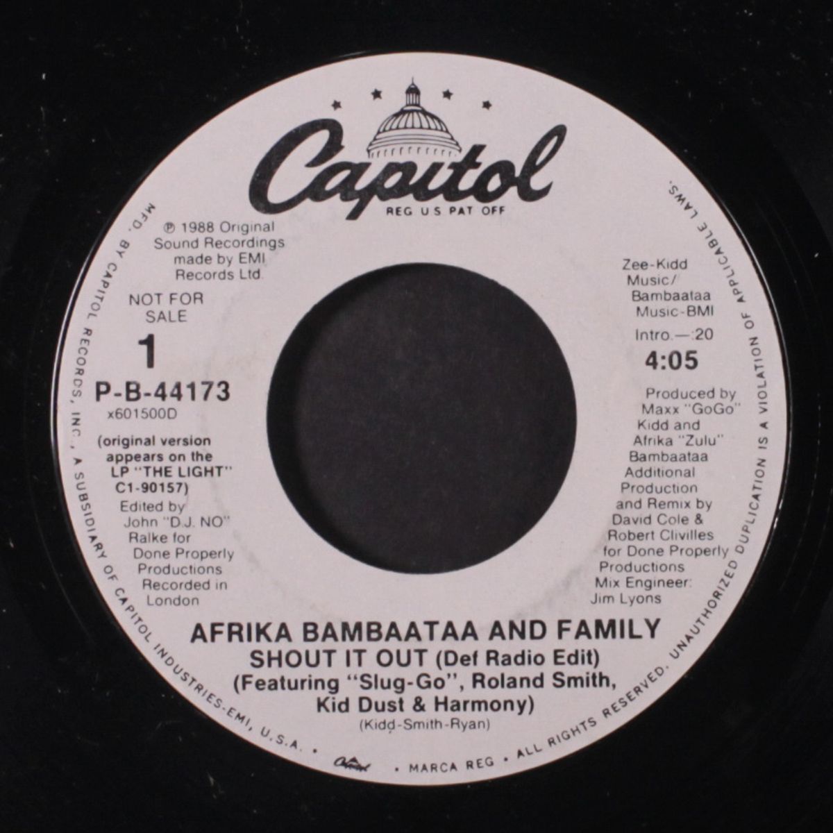 shout it out / same by AFRIKA BAMBAATAA AND FAMILY