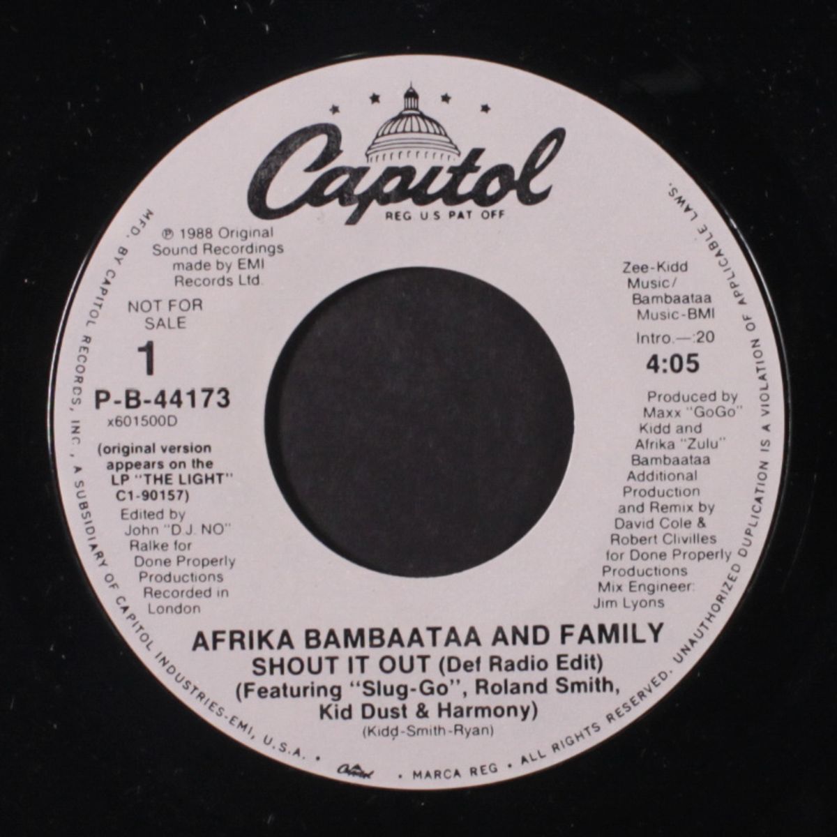 shout it out / same by AFRIKA BAMBAATAA AND FAMILY