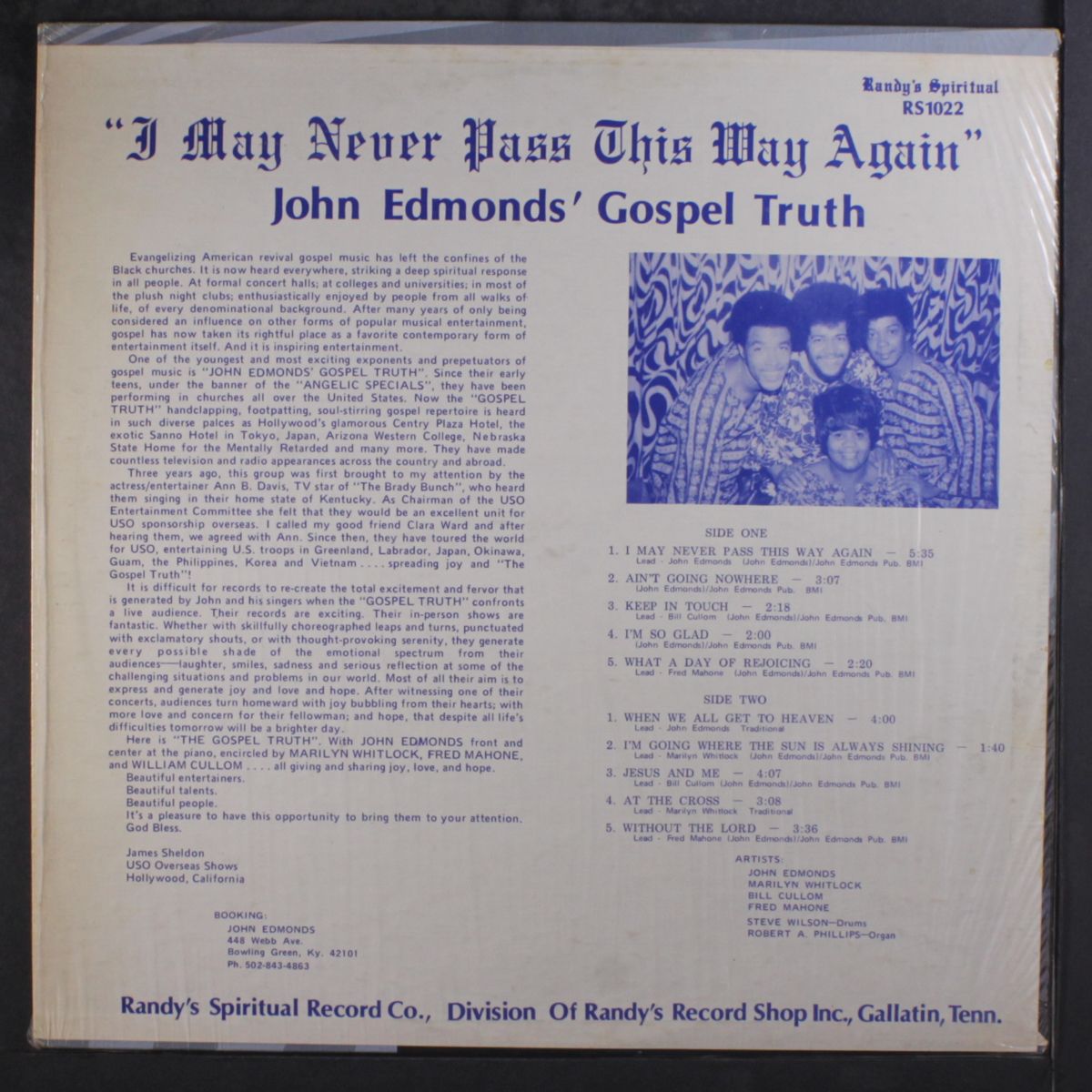 i may never pass this way again by JOHN EDMONDS' GOSPEL TRUTH