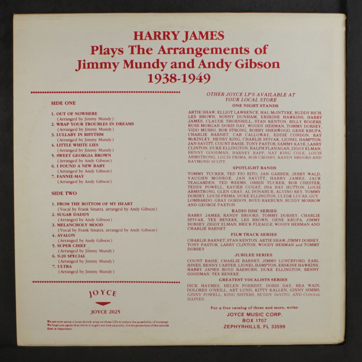 the arrangements of jimmy mundy & andy gibson by HARRY JAMES